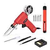 Soldering Gun Kit, Automatic One Hand Soldering Adjustble Temperature Solder Iron Kit Welding Tool with Lead-free Wire, Desoldering Pump for Welding Circuit Board, Appliance Repair, Home DIY