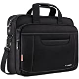 Laptop Bag 15.6 Inch, Laptop Briefcase Business Office Bag Gift for Men Women, Water Resistant Durable Shoulder Messenger Bag for Notebook Computer MacBook Acer HP Dell, Black