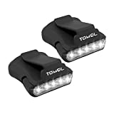 TOMOL Clip Headlamp 5LED Rotatable Cap Hat Light Ball Cap Visor light Pocket Clip Light for Reading Hunting Camping Fishing 2Pack