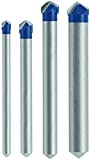 Bosch NS2000 Carbide Tipped Drill Bit Set for Drilling Natural Stone, Granite, Slate, Ceramic and Glass Tiles, Easy Application with No Water Needed (4-Piece Set)