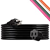 UltraPro 15 Ft Extension Cord, Double Insulated, Indoor/Outdoor, General Purpose, 16 Gauge, Ideal for Outdoor Lighting, UL Listed, Black, 36824-T1