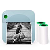 Mini Pocket Printer,Portable Thermal Printer for Label,Text Memo,Receipt,Sticker,Photo Printers,203 DPI,BT Inkless Gift Printing, Wireless Bluetooth Printer Compatible with iOS and Android,Blue