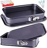 Kenond® Large Springform Cake Pan, 14 x 11-Inch Rectangle Cheesecake Pan, Tiramisu Bakeware with 50Pcs Wax Paper, 3Pcs Spatula Set, Non-Stick Baking Pan Mold Leakproof