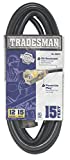 Woods 32472 15ft. 12/3 JTOW Heavy Duty Lighted Extension Cord, Black