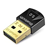 Bluetooth Adapter for PC, 5.0 Bluetooth Dongle Receiver Transfer Wireless Adapter for Laptop Support Windows 10/8.1/8/7/XP for Desktop, Laptop, Mouse, Keyboard, Printers, Headsets, Speakers