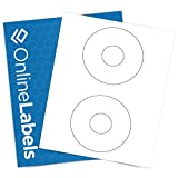 4.5 Inch CD/DVD Labels - Pack of 200 CD/DVD Stickers, 100 Sheets - Inkjet/Laser Printer - Online Labels