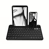 Holkonbe Multi-Device Bluetooth Keyboard, Rechargeable Wireless Bluetooth Keyboard with Stand Slot, Support 2 Devices for iPad Tablet Smartphone MacBook iOS Windows Android