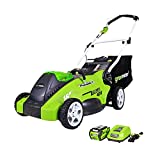 Greenworks 40V 16' Cordless Electric Lawn Mower, 4.0Ah Battery and Charger Included