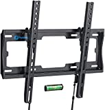 Pipishell UL Listed Tilt TV Wall Mount Bracket Low Profile for Most 23-55 Inch LED LCD OLED 4K Flat Curved TVs up to 99lbs Max VESA 400x400mm, 8° Tilting for Anti-Glaring, Fits 8-16 inch Wood Stud