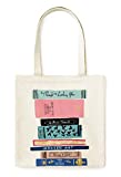 Kate Spade New York Canvas Book Tote with Interior Pocket, Stack of Classics