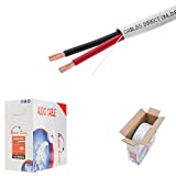 250ft 14AWG 2 Conductors (14/2) CL2 Rated Loud Speaker Cable Wire, Pull Box (for in-Wall Installation) (14AWG / 2 Conductors, 250ft)