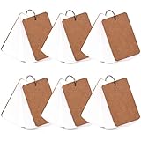 300 Pcs White Blank Customizable Index Flash Study Note Card Pad Kraft Paper with Binder Ring (50 Sheets per Set)