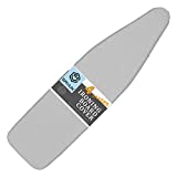 Ironing Board Cover and Pad Standard Size Silicone Coated 4 Layers 15x54 inch Extra Heavy Duty Thick Padding, Heat Reflective, Non Stick Scorch and Stain Resistant, Elastic Edge (Silver)