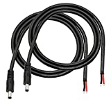 DC Power Pigtails Cable,3FT DC 5.5MM x 2.1MM Male Plug to Bare Wire Open End Power Wire Supply Repair Cable,16 AWG Barrel Connector Pigtail for CCTV Security Camera,DVR,LED Strip Light Etc-2 Pcs(M)