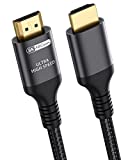 Certified 8k HDMI Cable 10 FT, Ultra High Speed HDMI 2.1 Cable 4k 120Hz 144Hz 8k 60Hz Support ARC eARC 1ms 12Bits DTS:X Dolby Atmos Dynamic HDR10 Compatible for Mac Gaming PC Soundbar PS5 4 Xbox (3m)