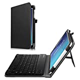 Fintie Keyboard Case for Samsung Galaxy Tab E 9.6 - Slim Fit PU Leather Stand Cover with Premium Quality [All-ABS Hard Material] Removable Wireless [Long Life Battery] Bluetooth Keyboard, Black