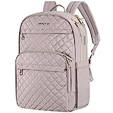 KROSER Laptop Backpack 15.6' Water-Repellent Fashion School Backpack (Quilted Pink)