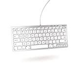 Macally Small USB C Keyboard - Plug & Play Compatible Apple Wired Keyboard for Mac Mini, MacBook Pro/Air, iMac, Windows, iPad, Chromebook with USB C Port - Compact & Mini USB Type C Keyboard