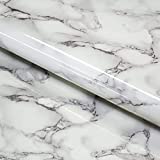 Craftopia Adhesive Craft Marble Vinyl Roll Granite Gray/White Cover Cabinets Furniture Walls with Think Waterproof Peel and Stick Contact Wall Paper