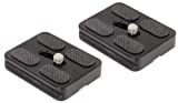 SET OF 2 Replacement Quick Release Plates for the MeFoto A1350Q1H / A0350Q0H Roadtrip/Backpacker Travel Tripod Kits (Hot Pink))