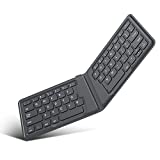 MoKo Foldable Bluetooth Keyboard, Ultra-Thin Folding Rechargeable Keyboard, Portable Wireless Keyboard for Laptop iPhone iPad, Compatible with All iOS Android Windows Tablet Smartphone Devices, Gray