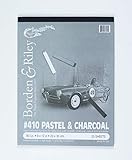 Borden & Riley #410 Charcoal and Pastel Pad, 9 x 12 Inches, 80 lb, 25 Portrait-Gray Sheets, 1 Pad Each (410P091225)