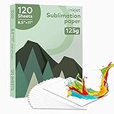 Jeezfee Sublimation Paper, 8.5' x 11' 120 Sheets 125g Heat Transfer Paper Compatible with Inkjet Printer, Sublimation Paper for Light Fabric, T Shirts, Mugs (A4)