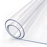 22 x 44 ' Clear Plastic Dining Table Protector Tablecloth Desk Pad Mat Wooden Furniture Coffee Glass End Sofa Bed Side Banquet TV Console Entry Cabinet Table Top Protection Cover Waterproof PVC Vinyl
