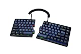 Mistel BAROCCO MD770 RGB Wired + Wireless Bluetooth TKL Split Mechanical Keyboard with Cherry MX Brown Switch, Ergonomic Gaming Keyboard, Yellow Letter Glaze Blue PBT DoubleShot Keycaps, Macro Support