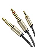 UGREEN 3.5mm 1/8 TRS to Dual 6.35mm 1/4 TS Mono Breakout Cable Y Splitter Stereo Cord Adapter Compatible with iPhone, iPod, Computer Sound Card, CD Player, Multimedia Speaker, Home Stereo System 10FT