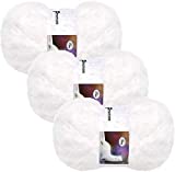 3 Pack Soft Fur Yarn Chunky Fluffy Faux Fur Yarn White Fuzzy Fur Yarn Cream Fur Yarn Eyelash Yarn for Crochet Knit Clothes Knitting (White)