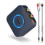 [2022] 1Mii Bluetooth Receiver for Home Stereo/ Speakers, Bluetooth Adapter for Receiver with 3.5mm/RCA, Bluetooth Aux Adapter 3D Surround Long Range, aptX Low Latency aptX HD