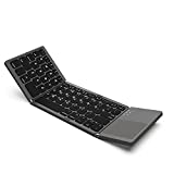 Foldable Bluetooth Keyboard, Acoucou Wireless Bluetooth Keyboard with Touchpad, Pocket Size USB Rechargeable Bluetooth Keyboard Compatible with iOS, Windows, Android Smartphones, Tablets, Laptops etc.