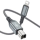Lighting to MIDI Cable, 6.6FT USB Type B OTG Cable 2.0 iOS Devices Compatible with Select iPhone,Midi Controller, Electronic Music Instrument, Midi Keyboard, Recording Audio Interface, USB Microphone