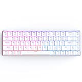 CIY X79 Wired/Wireless Bluetooth Mechanical Gaming Keyboard, RGB Backlit Ultra-Compact 65% Layout 68 Keys Gaming Keyboard, Hot Swappable Keyboard,CNC Aluminum Alloy Panel (EVO Red Switch) White
