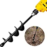 Linkhood Auger Drill Bit 1.8'x15' , Garden Plant Flower Bulb Auger Rapid Planter Bulb & Bedding Plant Auger for 3/8' Hex Drive Drill Earth Auger Drill Fence Post Umbrella Hole Digger(1.8x15 in/4.6 x37 cm)