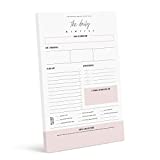 Bliss Collections Daily Planner, Simple Pink Self-Care Calendar, Organizer, Scheduler, Productivity Tracker for Organizing Goals, Tasks, Notes, to-Do Lists, 6'x9' Undated Tear-Off Sheets (50 Sheets)