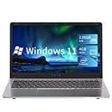 SGIN Laptop 15.6 Inch, 4GB DDR4 128GB SSD Windows 11 Laptops with Intel Celeron N4020C(up to 2.8 GHz), Intel UHD Graphics 600, Mini HDMI, WiFi, Webcam, USB3.0, Bluetooth 4.2