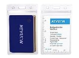 KEYLION 10 Pack ID Card Badge Holder Vertical, Heavy Duty Clear Vinyl Plastic PVC Sleeve Cover w Waterproof Resealable Zip, fit 5 Credit Size Cards or 2.25' x 3.5' Name Badge Inserts