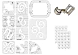 Free Motion Quilting Template Rulers 14 Set Quilting Ruler 3mm with Quilting Frame for Domestic Sewing Machine with Low Shank Ruler add 48pcs Non-Slip Grips 14