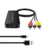 Dingsun HDMI to RCA Converter HDMI to AV Adapter HDMI to Older TV Adapter Compatible for Apple TV, Xiaomi Mi Box, Android TV Box, Roku, Fire Stick, DVD, Blu-ray Player ect. Supports PAL/NTSC