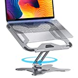 Laptop Stand 360° Rotating Adjustable - Ergonomic Foldable Computer Riser for Desk Compatible with 10-17' iPad MacBook Pro/Air Hp Dell Lenovo Asus Notebook for Men Working from Home Tech Gifts