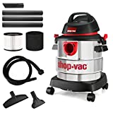 Shop-Vac 5 Gallon 4.5 Peak HP Wet/Dry Vacuum, Stainless Steel Tank, Portable Shop Vacuum with Attachments for Jobsite, Garage & Workshop. 5989300