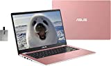 ASUS 2022 14' HD Laptop, Intel Celeron N4020 Processor, 4GB RAM, 64GB eMMC , Webcam, Intel HD Graphics 500, Bluetooth, Windows 11 S, Rose Gold, 32GB SnowBell USB Card