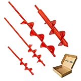 MAXCCINO Auger Drill Bit for Planting Set of 4, Garden Ground Earth Spiral Drill Bit for 3/8' Hex Drive Drill, for Post Hole Digger Bulb Bedding Digging Plant Rapid Planter
