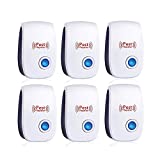 (6 Pack) Ultrasonic Pest Repeller, Electronic Plug in Sonic Repellent pest Control for Insects Roaches Ant Mice Bugs Mouse Rodents Mosquitoes Spiders, Home, Office, Warehouse, Hotel