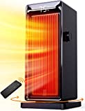 Space Heater, SANVINDER 1500W Portable Heater for Bedroom, ECO Thermostat 90° Oscillating, 24 hours timer, Fast Heating Electric Heater with Remote, Overheat Protection, LED Display for Bedroom Office