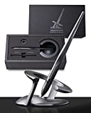 novium Hoverpen 2.0 - Futuristic Luxury Pen Made With Aerospace Alloys, Unique Aesthetic, Free Spinning Executive Pen, Cool Gadgets, Valentines Day Gifts for Men & Women (Space Black, Basic)