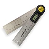 General Tools Digital Angle Finder Ruler #822 - 5' Stainless Steel Woodworking Protractor Tool with Large LCD Display