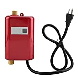 110V Mini Water Heater, 3000W Electric Tankless Water Heater with LED Digital Display, Instant Hot Water Heating Under Sink Plug in Water Heater for Home Kitchen Bathroom Washing